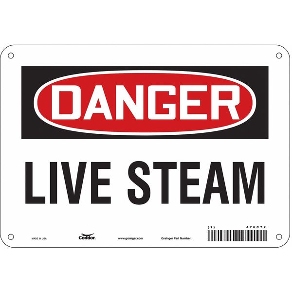 Chemical Sign, 7 in H, 10 in W, Polyethylene, Vertical Rectangle, English, 476C72