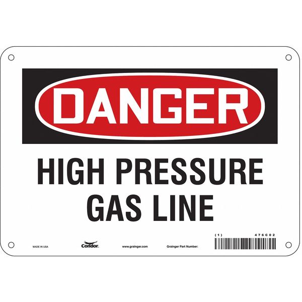 Safety Sign, 7 in Height, 10 in Width, Polyethylene, Vertical Rectangle, English, 476C02