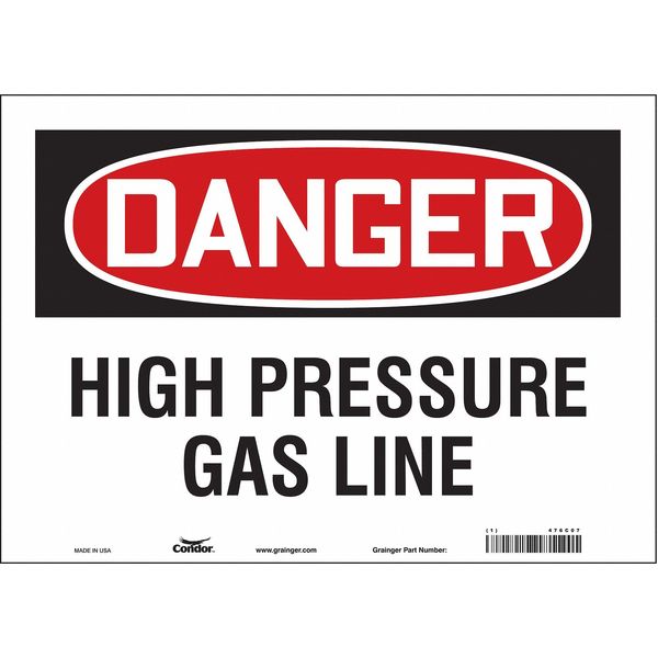 Safety Sign, 10 in Height, 14 in Width, Vinyl, Horizontal Rectangle, English, 476C07
