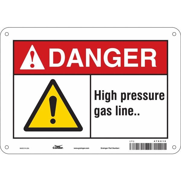 Safety Sign, 7 in Height, 10 in Width, Polyethylene, Vertical Rectangle, English, 476C10