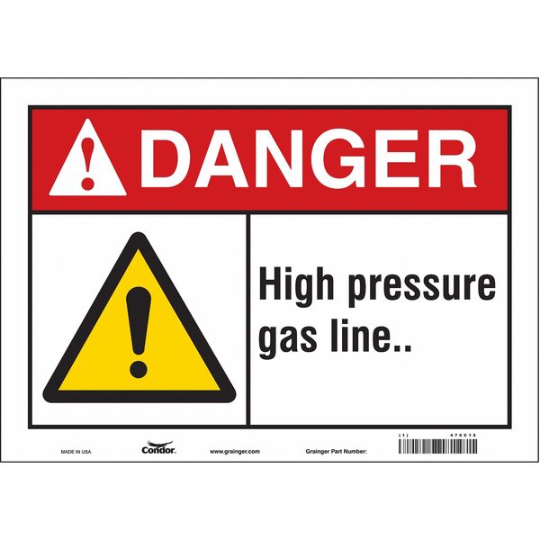 Safety Sign, 10 in Height, 14 in Width, Vinyl, Horizontal Rectangle, English, 476C15