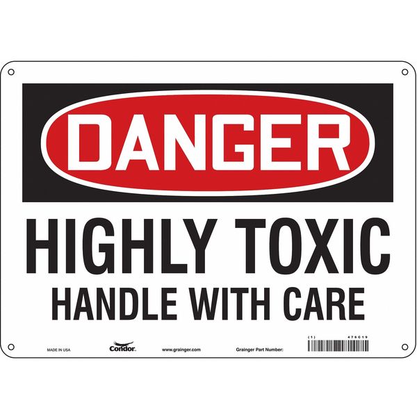 Safety Sign, 10 in Height, 14 in Width, Polyethylene, Horizontal Rectangle, English, 476C19