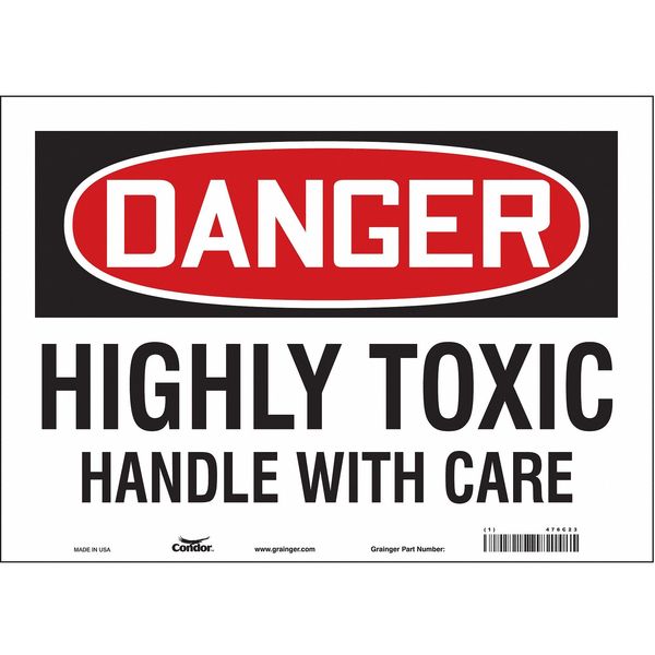 Safety Sign, 10 in Height, 14 in Width, Vinyl, Horizontal Rectangle, English, 476C23