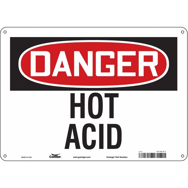 Safety Sign, 10 in Height, 14 in Width, Polyethylene, Horizontal Rectangle, English, 476C27