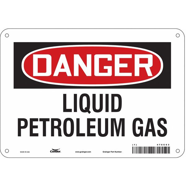 Safety Sign, 7 in Height, 10 in Width, Polyethylene, Vertical Rectangle, English, 476C63