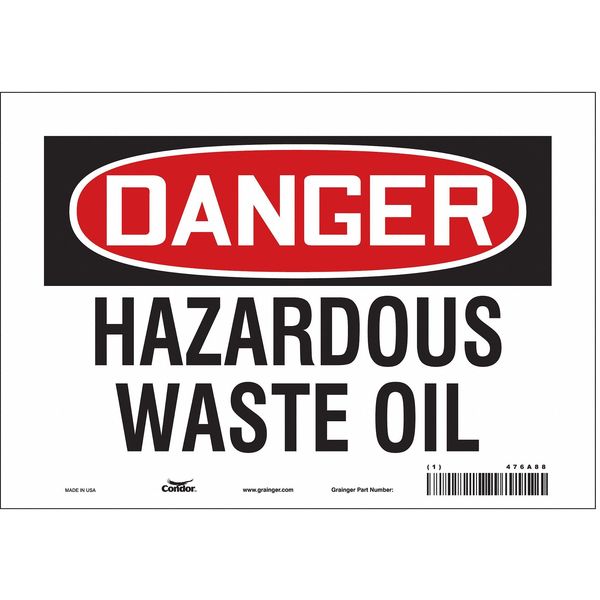 Chemical Sign, 7 in H, 10 in W, Vinyl, Vertical Rectangle, English, 476A88
