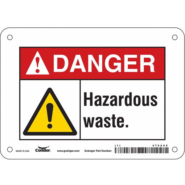 Safety Sign, 5 in Height, 7 in Width, Vinyl, Horizontal Rectangle, English, 476A95