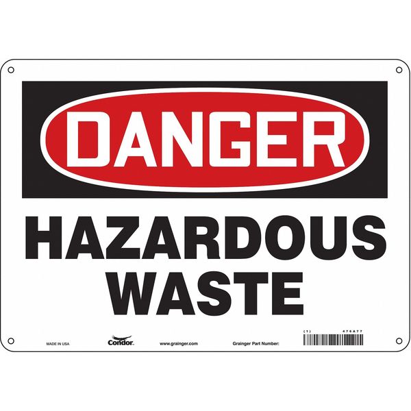 Safety Sign, 10 in Height, 14 in Width, Polyethylene, Horizontal Rectangle, English, 476A77