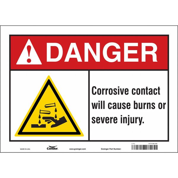 Safety Sign, 10 in Height, 14 in Width, Vinyl, Horizontal Rectangle, English, 476A08