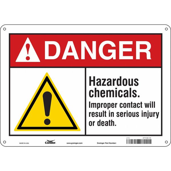 Safety Sign, 10 in Height, 14 in Width, Polyethylene, Horizontal Rectangle, English, 476A33