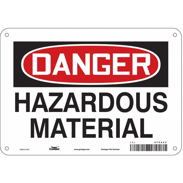 Safety Sign, 7 in Height, 10 in Width, Polyethylene, Vertical Rectangle, English, 476A52