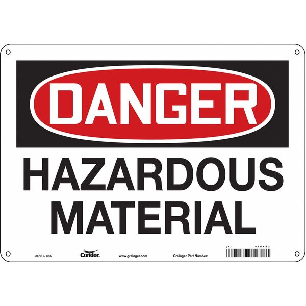Safety Sign, 10 in Height, 14 in Width, Polyethylene, Horizontal Rectangle, English, 476A53