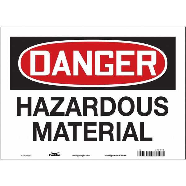 Safety Sign, 10 in Height, 14 in Width, Vinyl, Horizontal Rectangle, English, 476A57