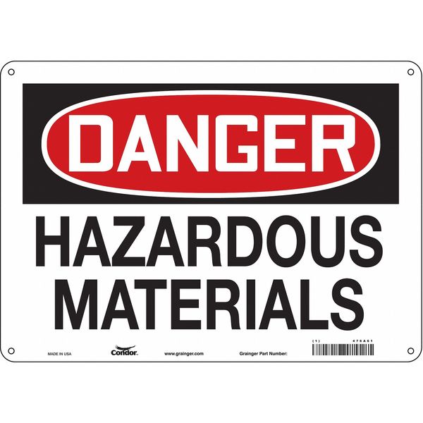 Safety Sign, 10 in Height, 14 in Width, Polyethylene, Horizontal Rectangle, English, 476A61