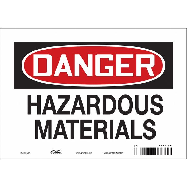 Safety Sign, 7 in Height, 10 in Width, Vinyl, Vertical Rectangle, English, 476A64