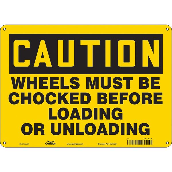 Safety Sign, 10 in Height, 14 in Width, Polyethylene, Horizontal Rectangle, English, 477D89