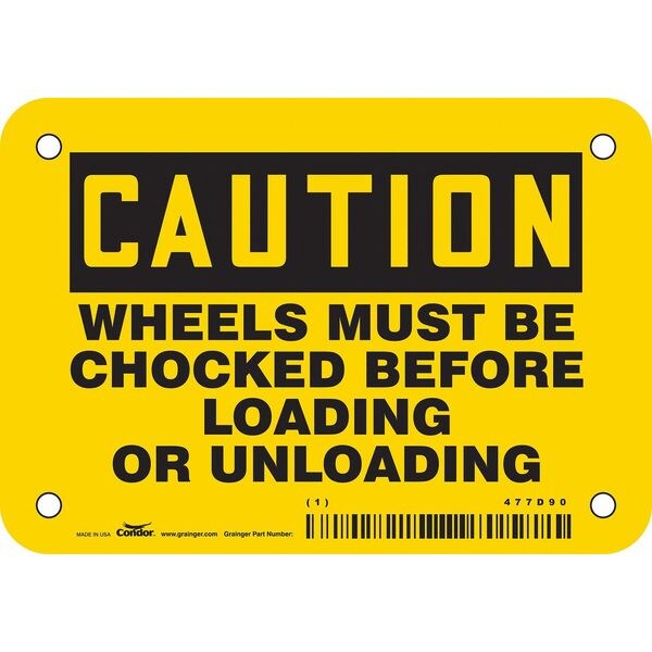 Safety Sign, 3 1/2 in Height, 5 in Width, Vinyl, Horizontal Rectangle, English, 477D90