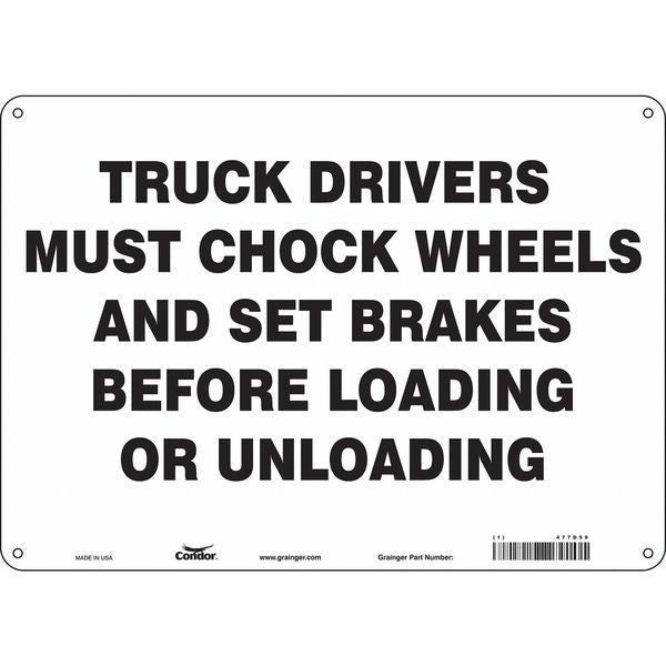 Safety Sign, 10 in Height, 14 in Width, Vinyl, Horizontal Rectangle, English, 477D59