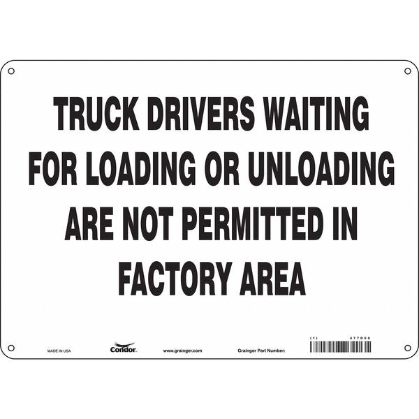 Safety Sign, 10 in Height, 14 in Width, Vinyl, Horizontal Rectangle, English, 477D68