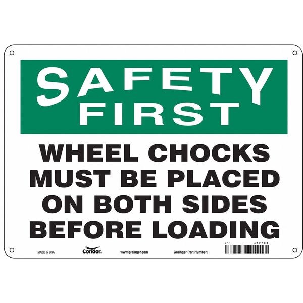 Safety Sign, 10 in Height, 14 in Width, Polyethylene, Horizontal Rectangle, English, 477F83