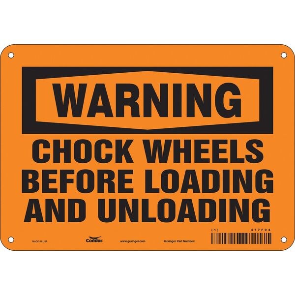 Safety Sign, 7 in Height, 10 in Width, Polyethylene, Vertical Rectangle, English, 477F94