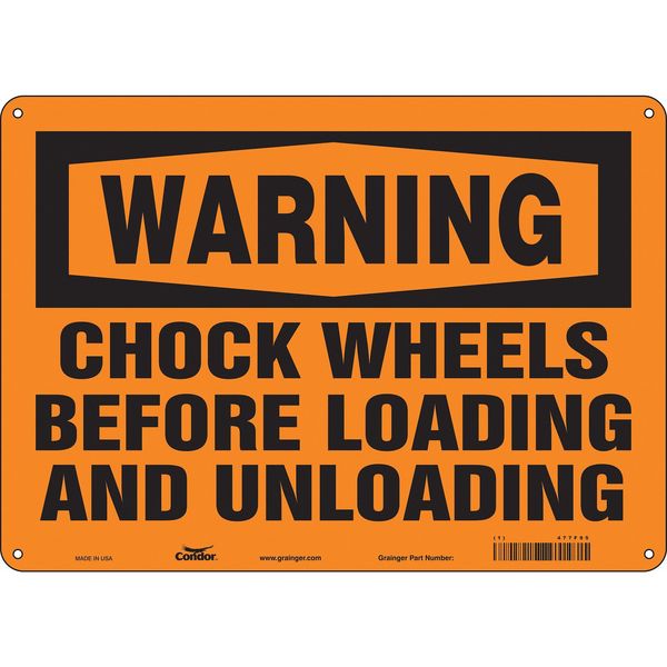Safety Sign, 10 in Height, 14 in Width, Polyethylene, Horizontal Rectangle, English, 477F95