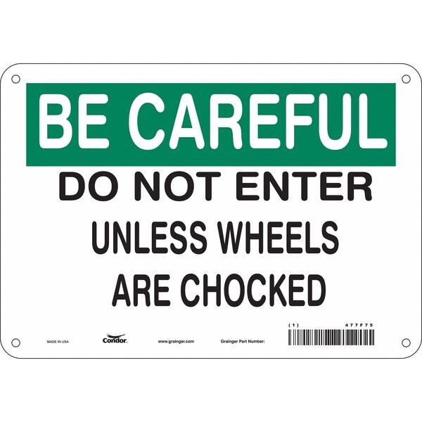Safety Sign, 7 in Height, 10 in Width, Polyethylene, Vertical Rectangle, English, 477F75