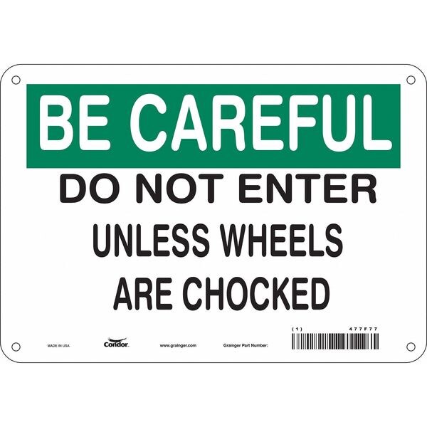 Safety Sign, 7 in Height, 10 in Width, Vinyl, Vertical Rectangle, English, 477F77