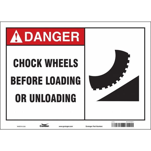 Safety Sign, 10 in Height, 14 in Width, Vinyl, Horizontal Rectangle, English, 477F07
