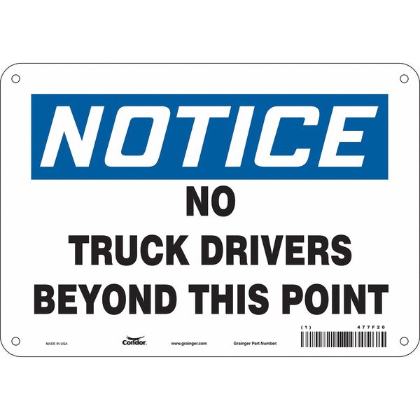 Safety Sign, 7 in Height, 10 in Width, Vinyl, Vertical Rectangle, English, 477F20