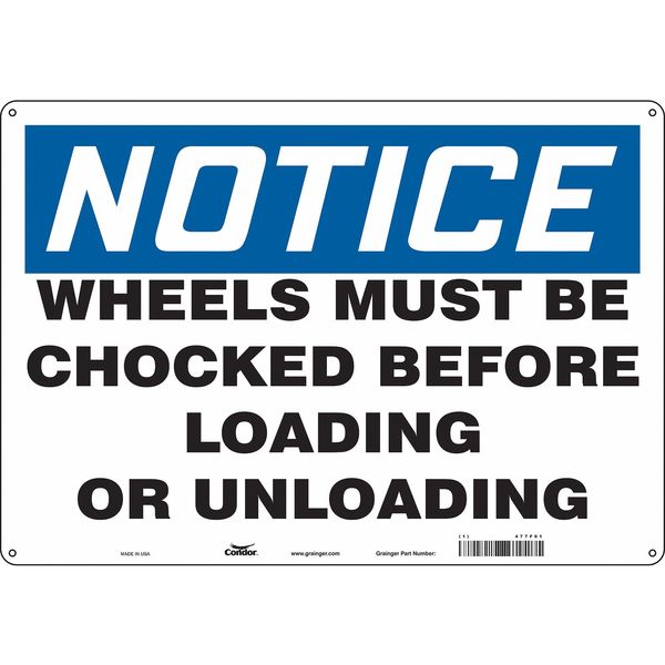 Safety Sign, 14 in H, 20 in W, Polyethylene, Horizontal Rectangle, English, 477F61