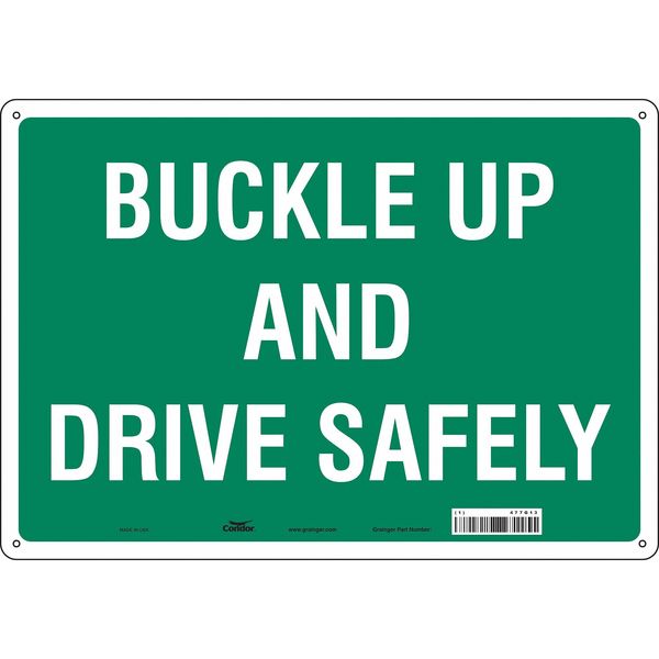 Safety Sign, 14 in H, 20 in W, Polyethylene, Horizontal Rectangle, English, 477G13