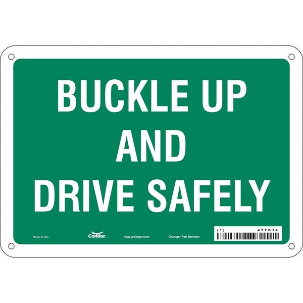 Safety Sign, 7 in Height, 10 in Width, Vinyl, Vertical Rectangle, English, 477G14