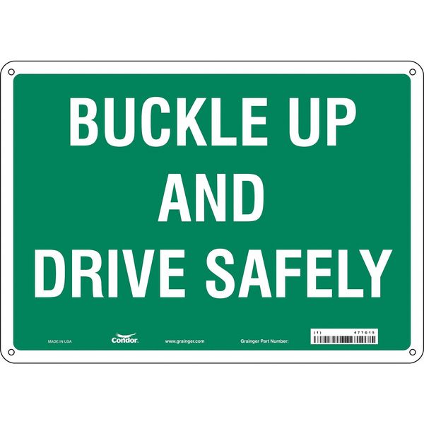 Safety Sign, 10 in Height, 14 in Width, Vinyl, Horizontal Rectangle, English, 477G15