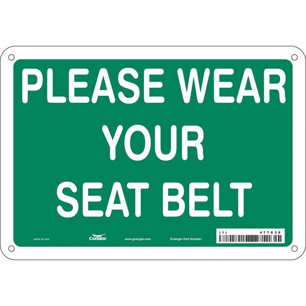 Safety Sign, 7 in Height, 10 in Width, Vinyl, Vertical Rectangle, English, 477G39