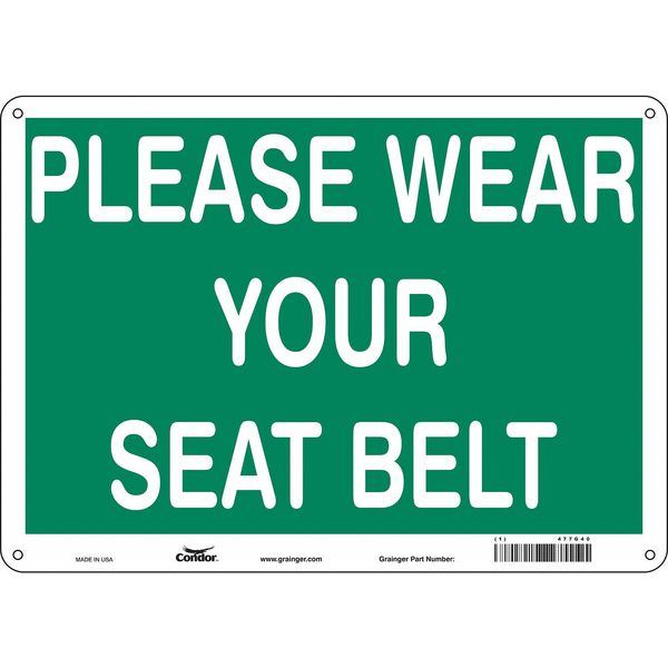 Safety Sign, 10 in Height, 14 in Width, Vinyl, Horizontal Rectangle, English, 477G40