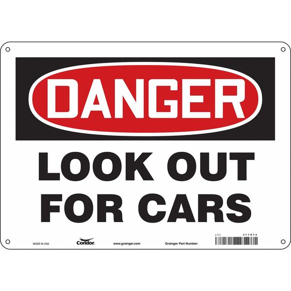 Safety Sign, 10 in Height, 14 in Width, Polyethylene, Horizontal Rectangle, English, 477H75