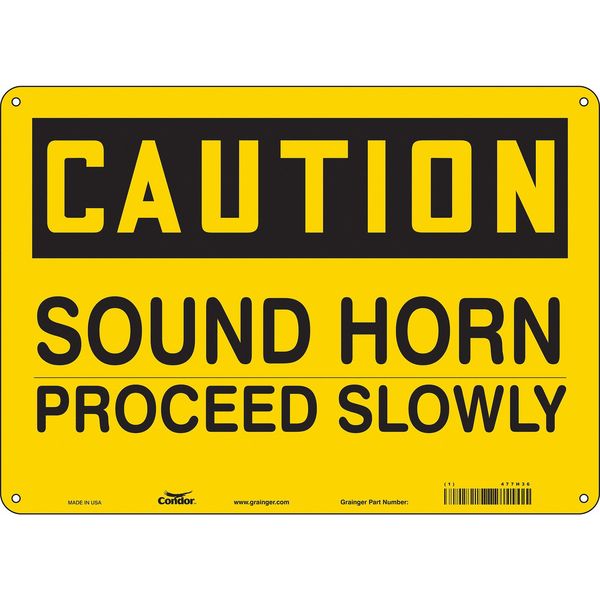 Safety Sign, 10 in Height, 14 in Width, Polyethylene, Horizontal Rectangle, English, 477H36