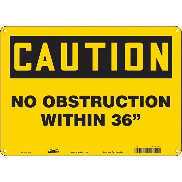 Safety Sign, 10 in Height, 14 in Width, Polyethylene, Horizontal Rectangle, English, 477J97