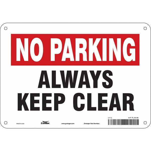 Safety Sign, 7 in Height, 10 in Width, Polyethylene, Vertical Rectangle, English, 477J08