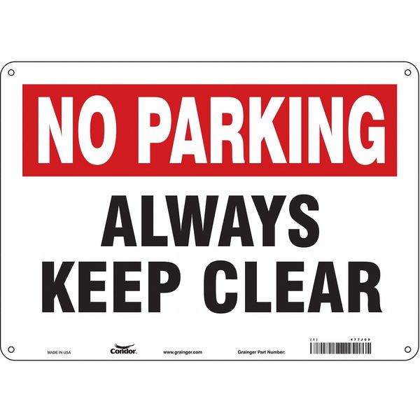 Safety Sign, 10 in Height, 14 in Width, Polyethylene, Horizontal Rectangle, English, 477J09