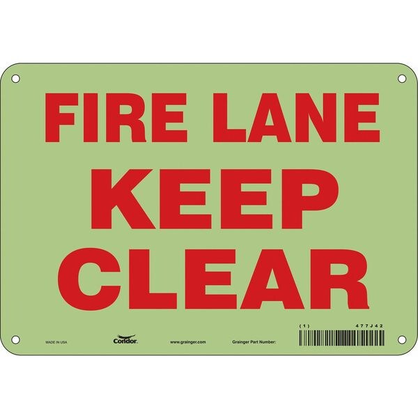 Safety Sign, 7 in Height, 10 in Width, Glow Vinyl, Vertical Rectangle, English
