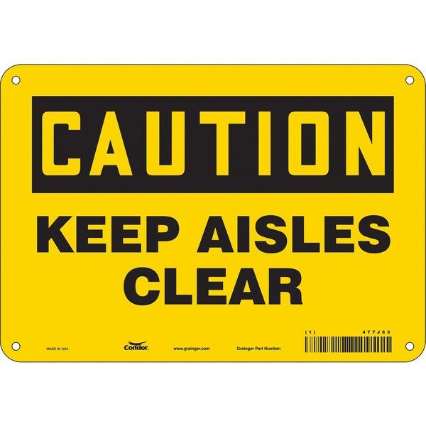 Safety Sign, 7 in Height, 10 in Width, Polyethylene, Vertical Rectangle, English, 477J63