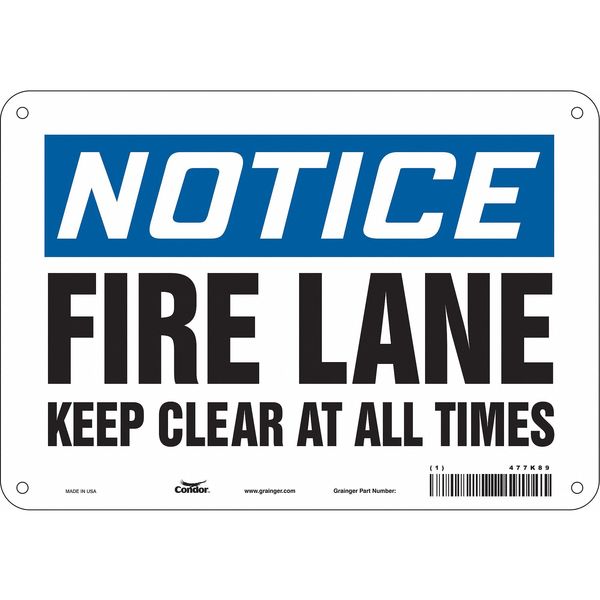 Safety Sign, 7 in Height, 10 in Width, Polyethylene, Vertical Rectangle, English, 477K89
