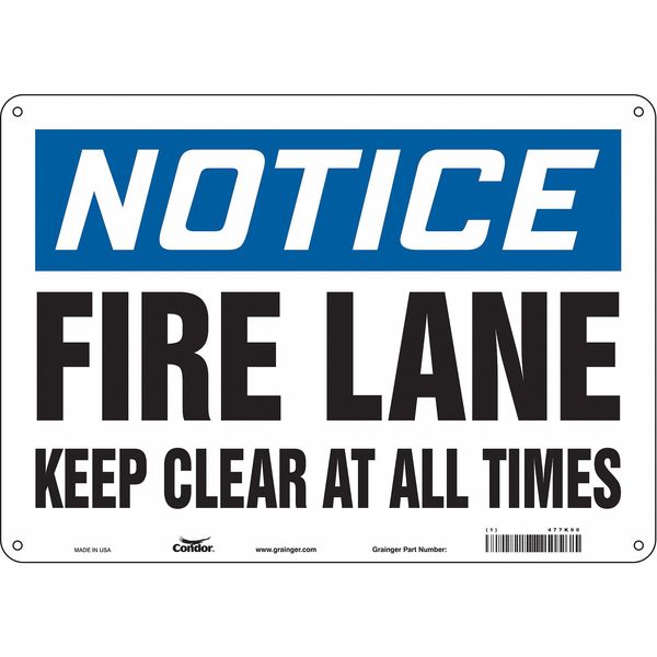 Safety Sign, 10 in Height, 14 in Width, Polyethylene, Horizontal Rectangle, English, 477K90
