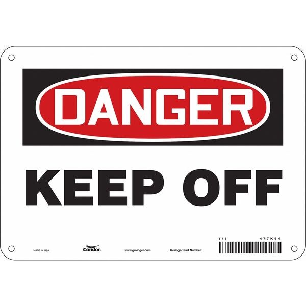 Safety Sign, 7 in Height, 10 in Width, Polyethylene, Vertical Rectangle, English, 477K44