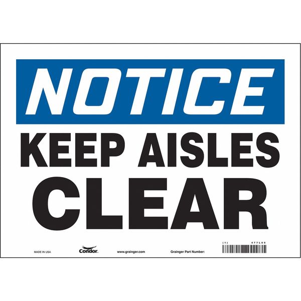Safety Sign, 10 in Height, 14 in Width, Vinyl, Horizontal Rectangle, English, 477L05