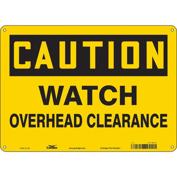 Safety Sign, 10 in Height, 14 in Width, Polyethylene, Horizontal Rectangle, English, 477M03