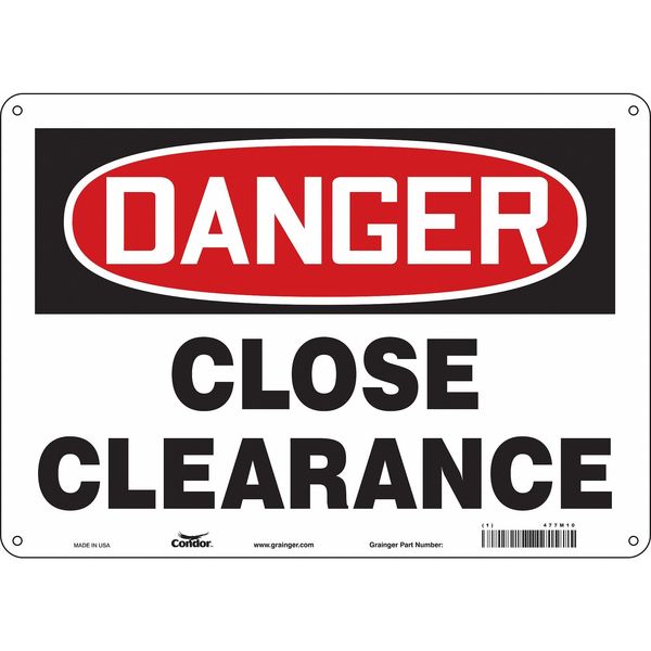 Safety Sign, 10 in Height, 14 in Width, Polyethylene, Horizontal Rectangle, English, 477M10