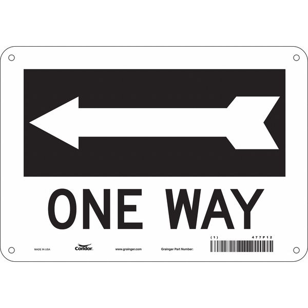 Traffic Sign, 7 in H, 10 in W, Polyethylene, Vertical Rectangle, English, 477P12